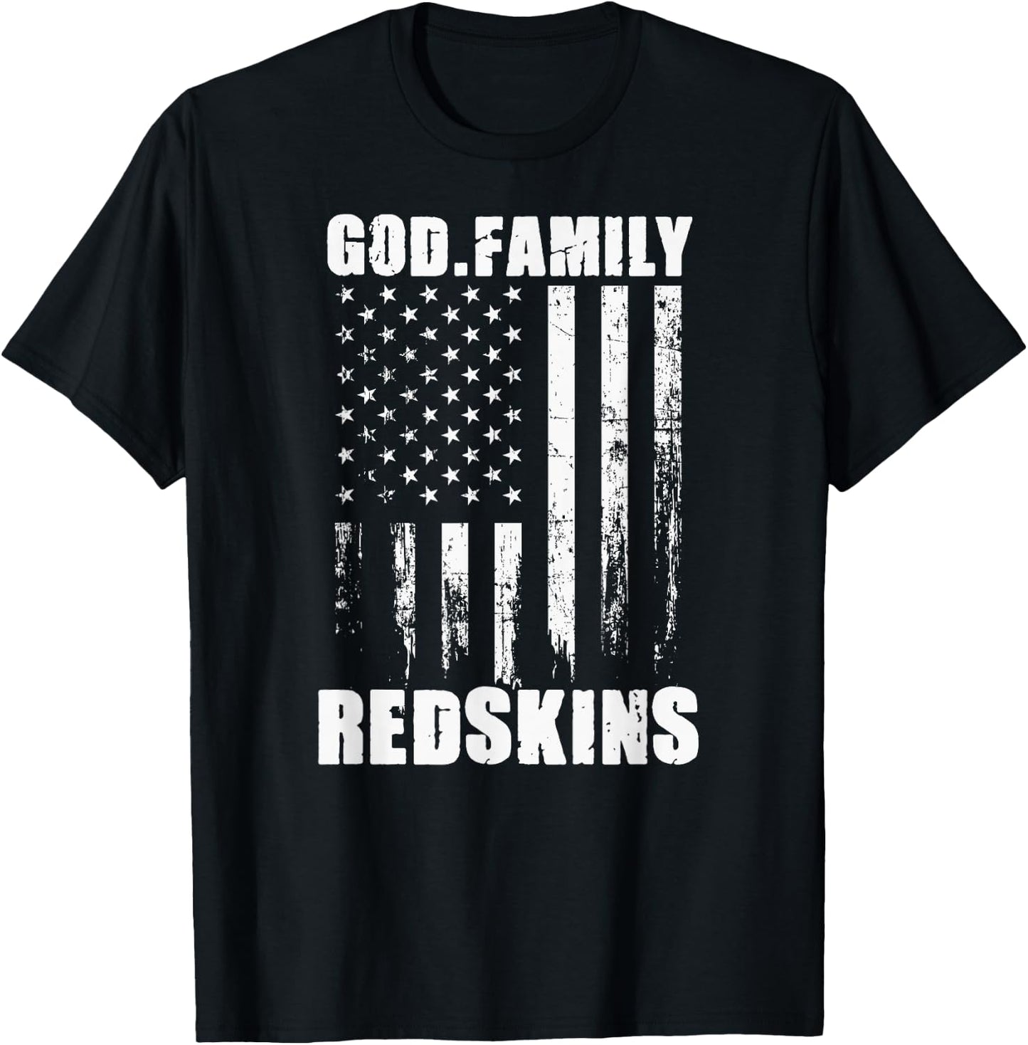 Bryan County Redskins God. Family. Vintage USA Flag T-Shirt - T-Shirt | Black