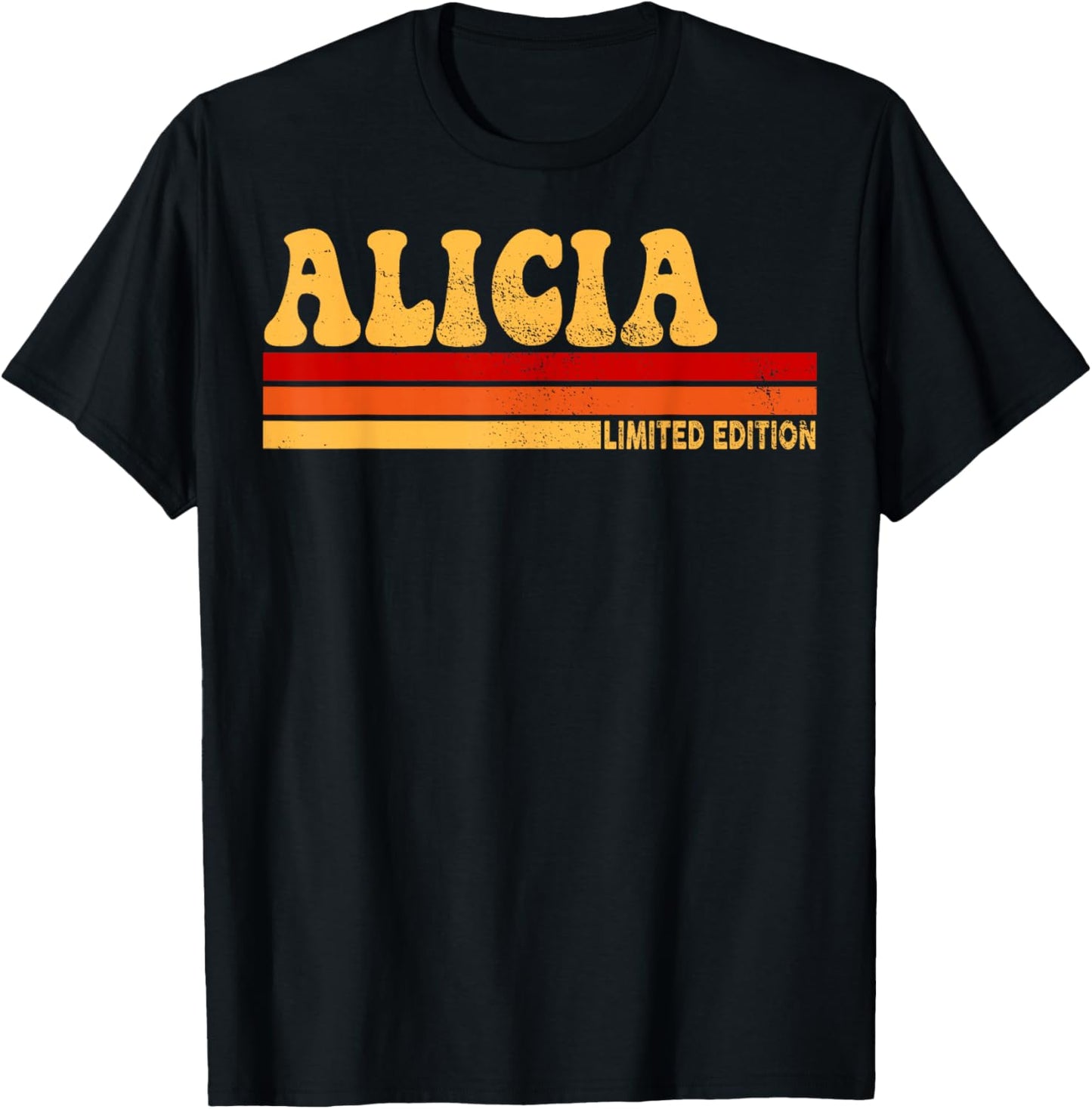 Alicia Name Personalized Cute Idea Women Vintage Alicia T-Shirt - T-Shirt | Black