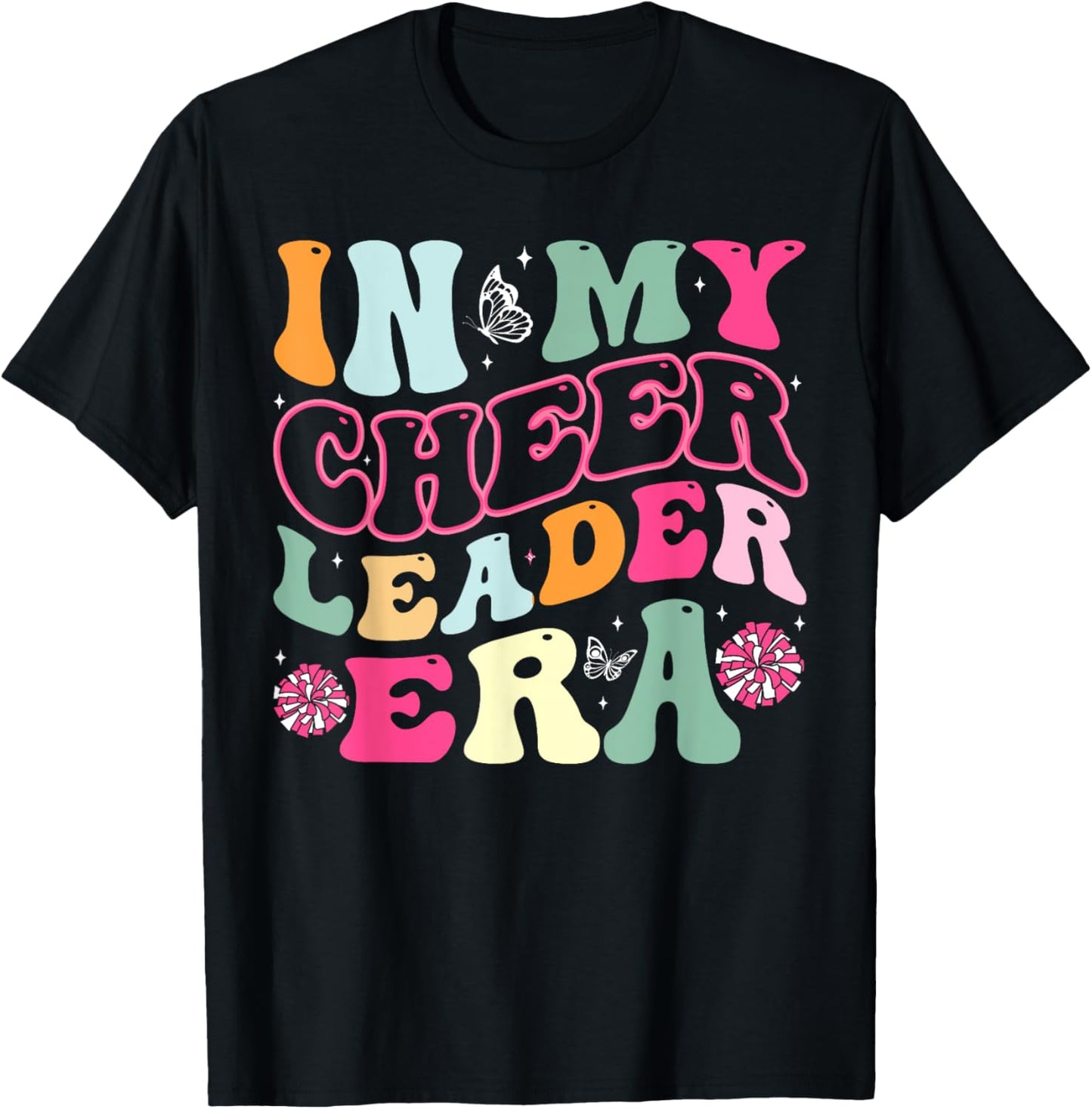 In My Cheerleader Era Cheer Coach Cheerleading Women Girls T-Shirt - T-Shirt | Black