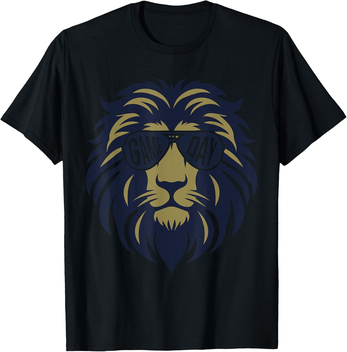 Football Game Day Lion Vintage T-Shirt - T-Shirt | Black