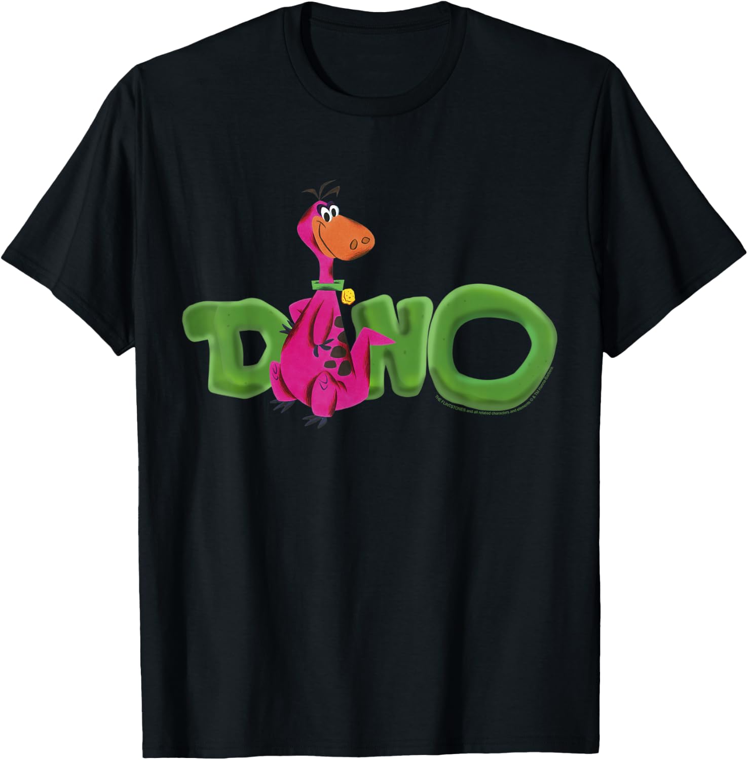 The Flintstones Dino Artsy Text T-Shirt - T-Shirt | Black