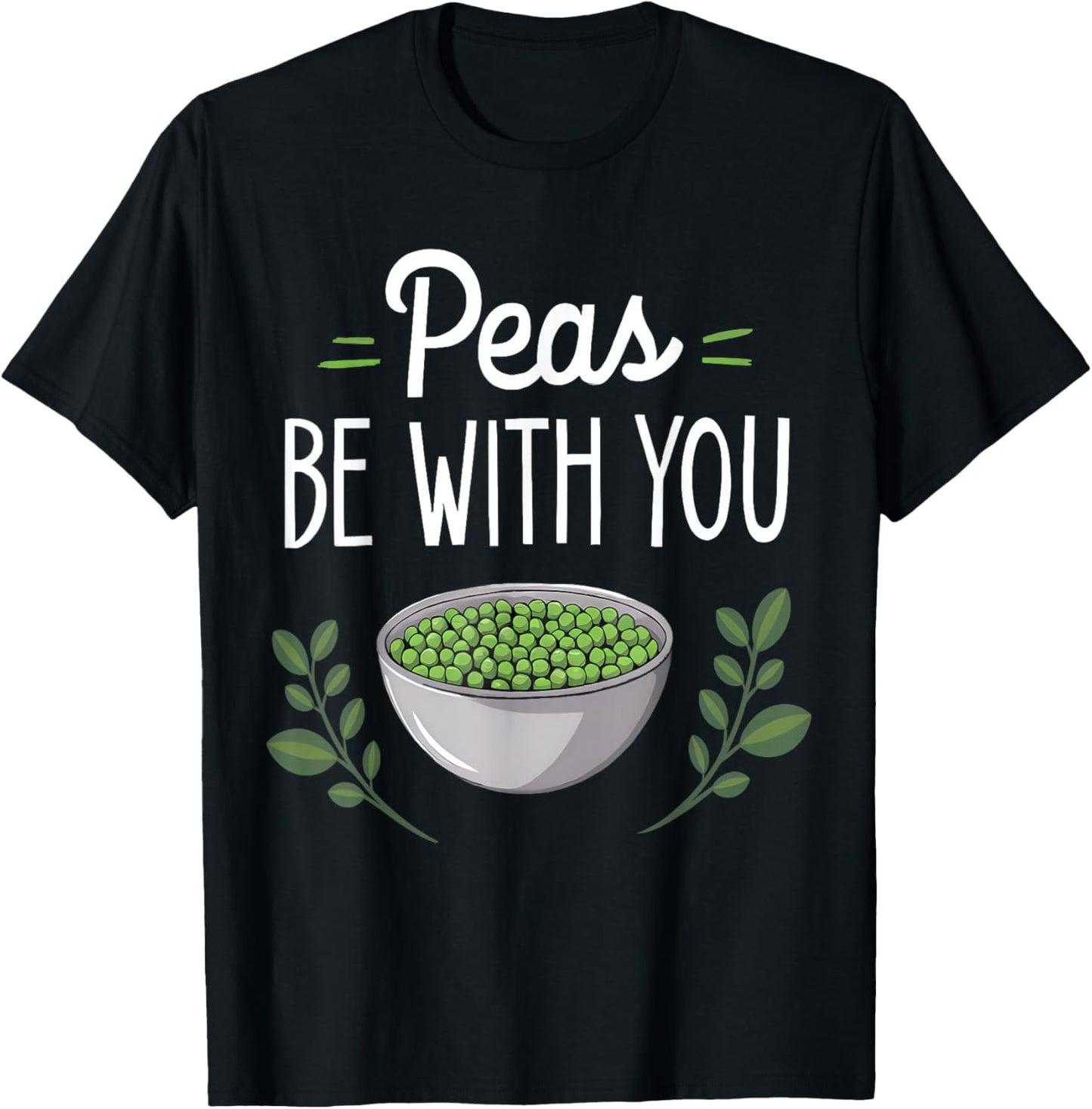 Funny Thanksgiving | Family Matching Peas Be With You T-Shirt - T-Shirt | Black