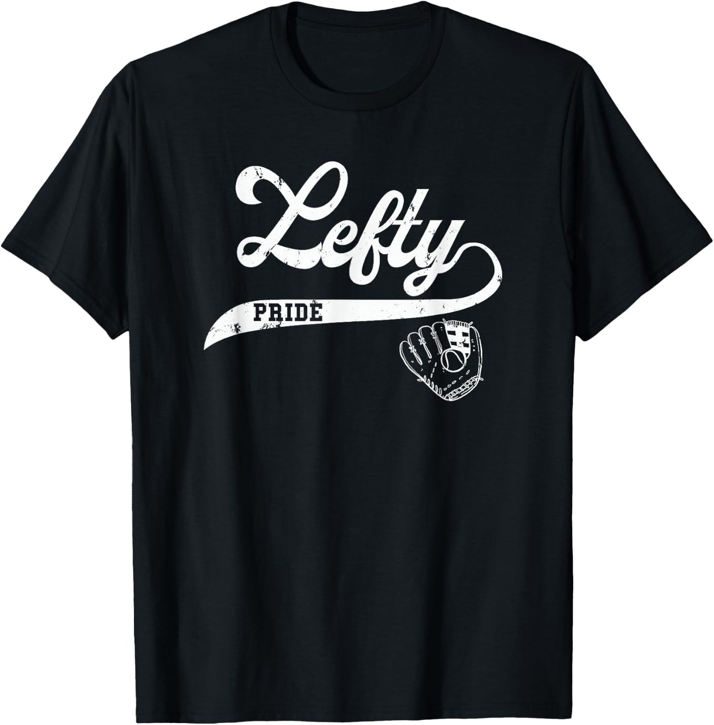 Lefty Left Handed Baseball Softball Proud Woman Men Retro T-Shirt - T-Shirt | Black