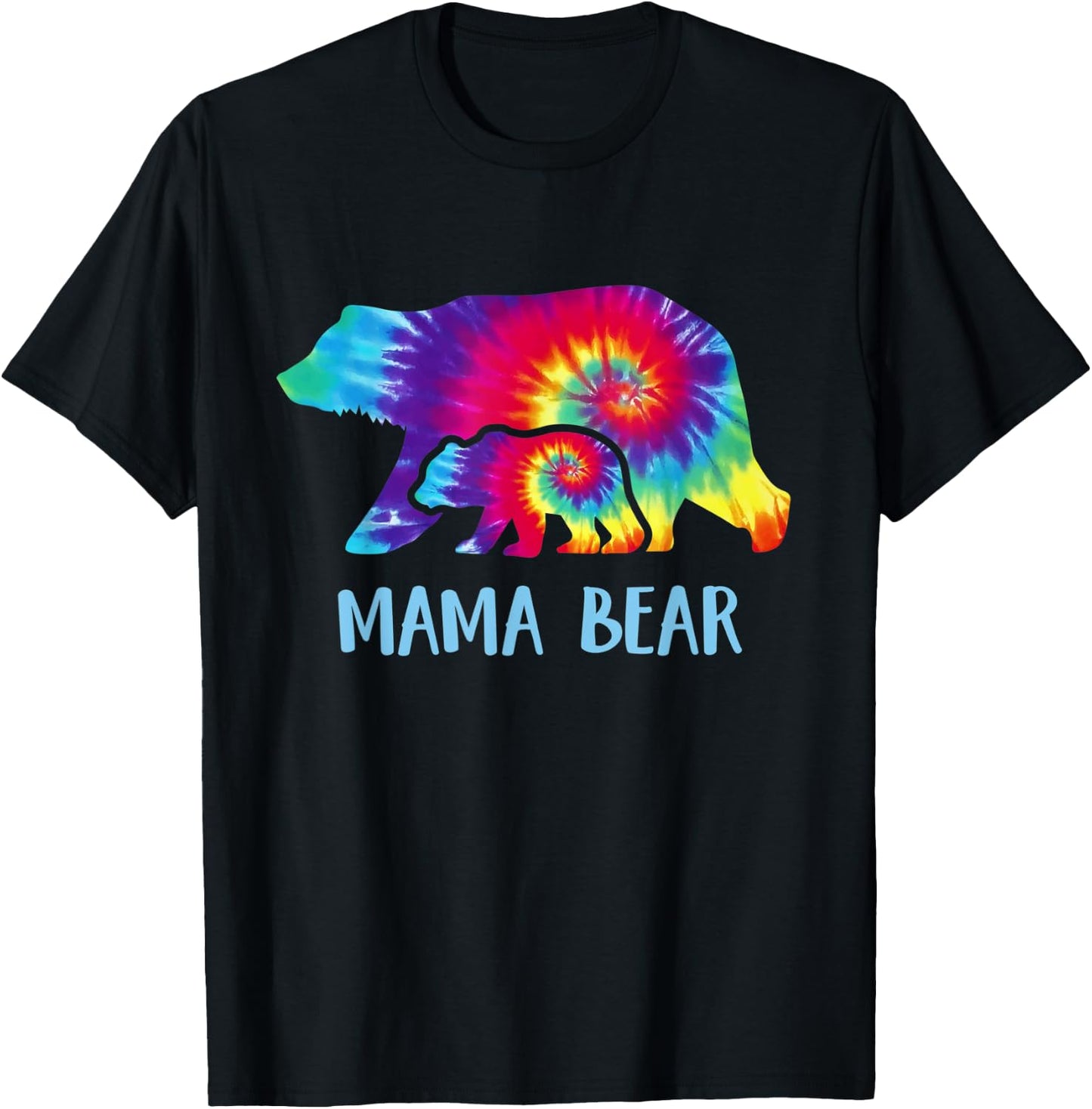 Mama Bear Shirt Family Tie Dye Gift Mom T-Shirt - T-Shirt | Black