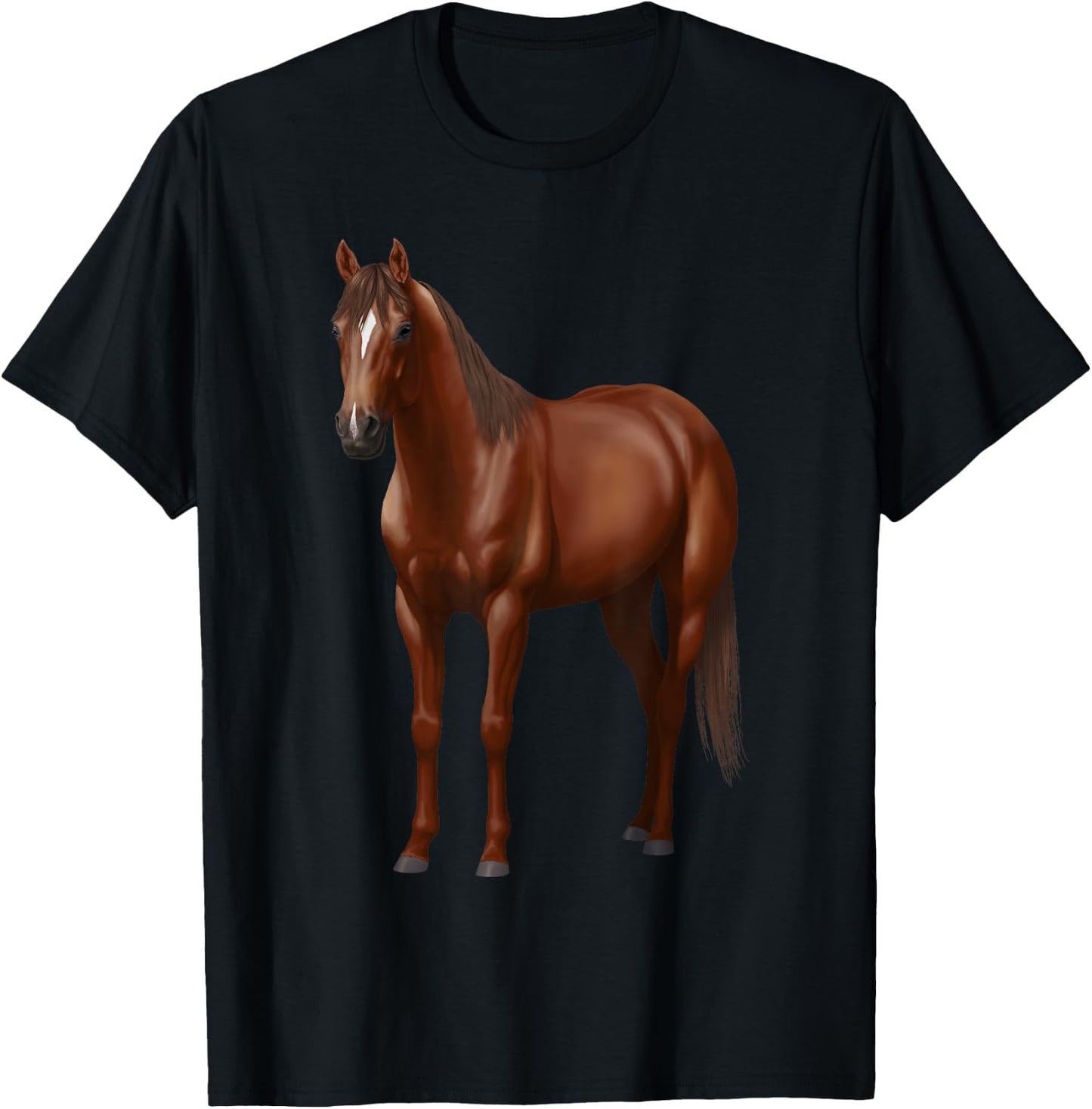 Beautiful Dark Sorrel Chestnut Quarter Horse Lovers Gift T-Shirt - T-Shirt | Black