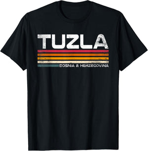 Tuzla Bosnia and Herzegovina Retro Design T-Shirt - T-Shirt | Black