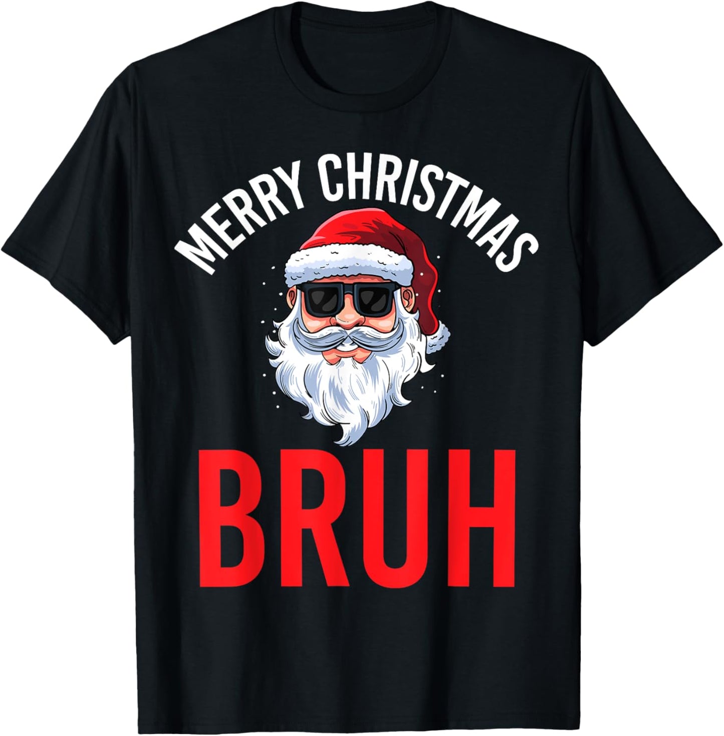 Merry Christmas Bruh Meme Funny Saying for Brother Boys Men T-Shirt - T-Shirt | Black