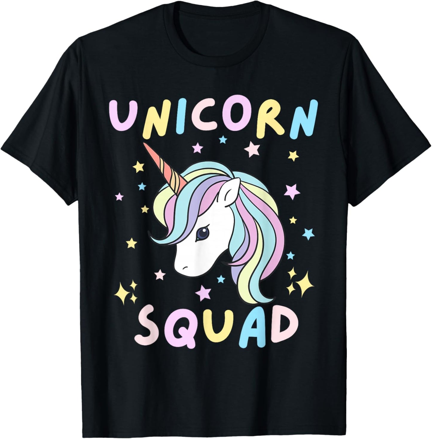 Unicorn Squad Cute Rainbow Lover Family Birthday Girls Party T-Shirt - T-Shirt | Black