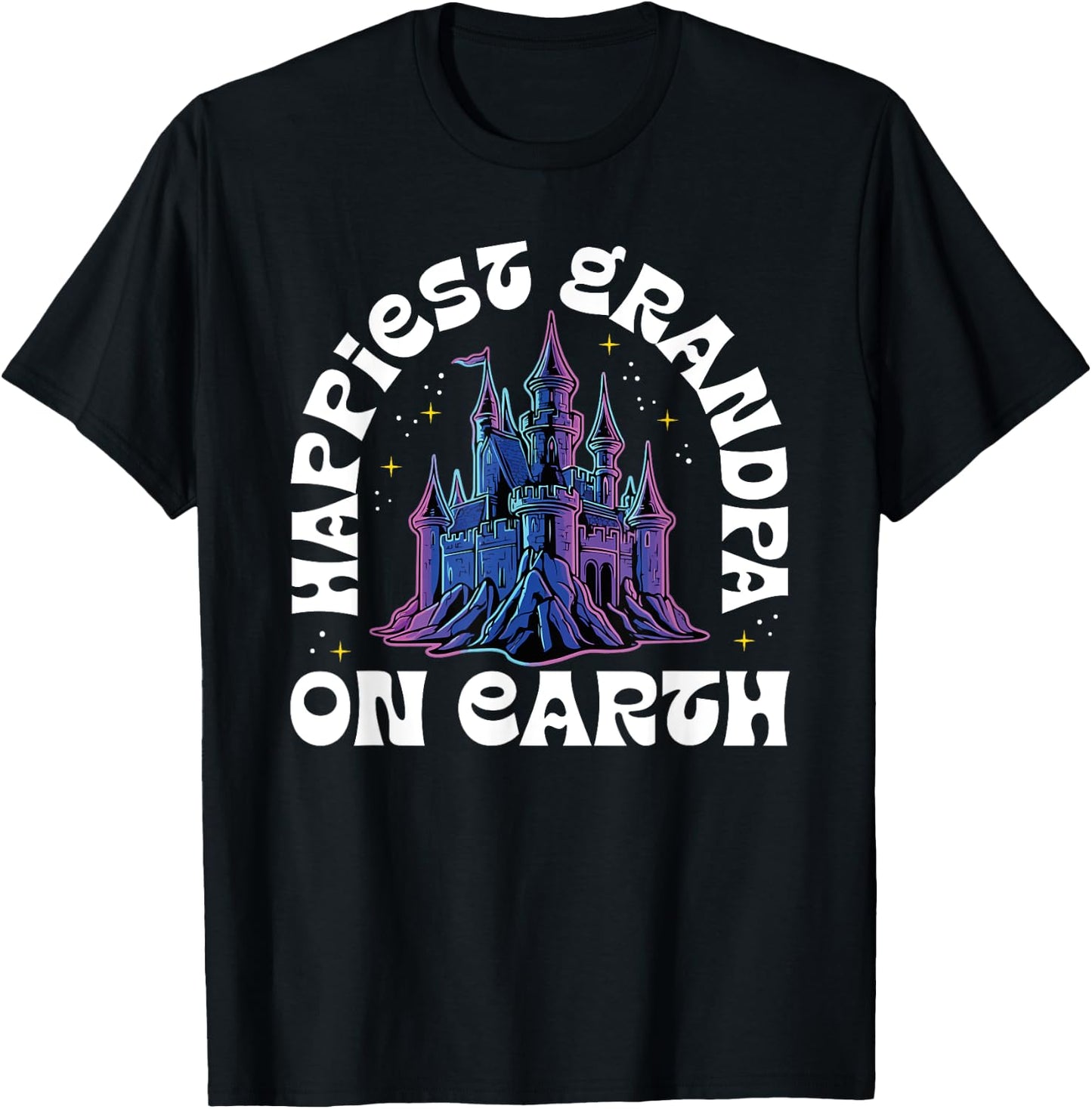 Happiest Grandpa On Earth Fantasy Castle T-Shirt - T-Shirt | Black