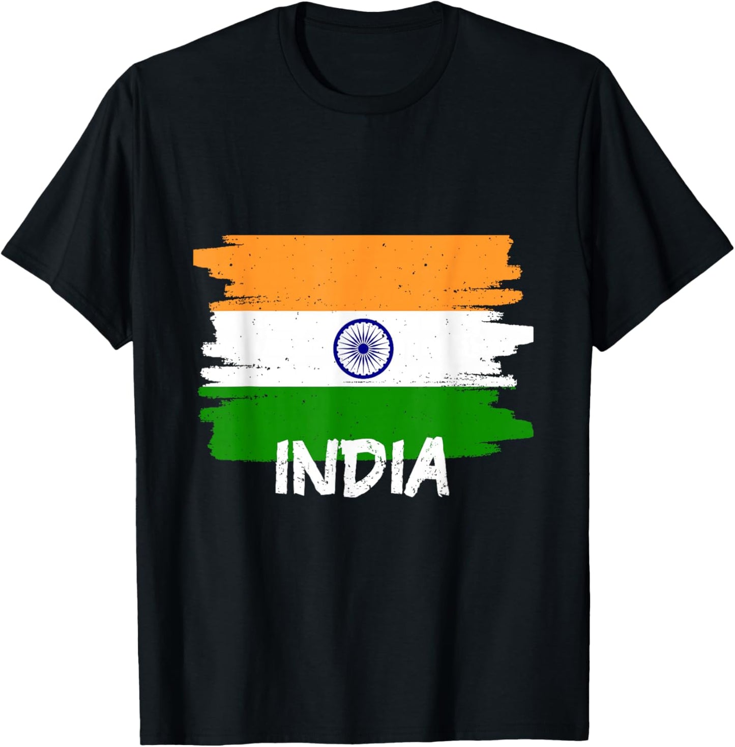 Cool India Flag T-Shirt - T-Shirt | Black
