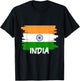 Cool India Flag T-Shirt - T-Shirt | Black