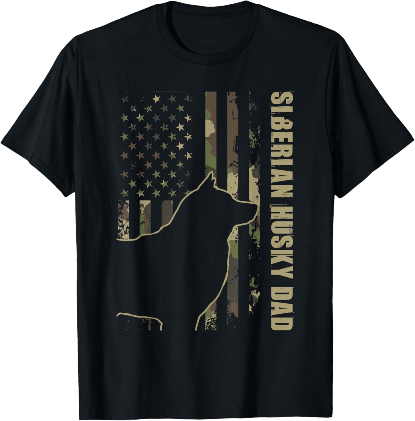 Siberian Husky Dad - Patriotic USA Dog Lover Pet Trainer Women Kids T-Shirt - T-Shirt | Black