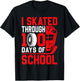 I Skated Through 100 Days of School Ice Hockey 100th Day T-Shirt - T-Shirt | Black