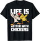 Dabbing Hen Dab Rooster Life Is Better With Chickens T-Shirt - T-Shirt | Black