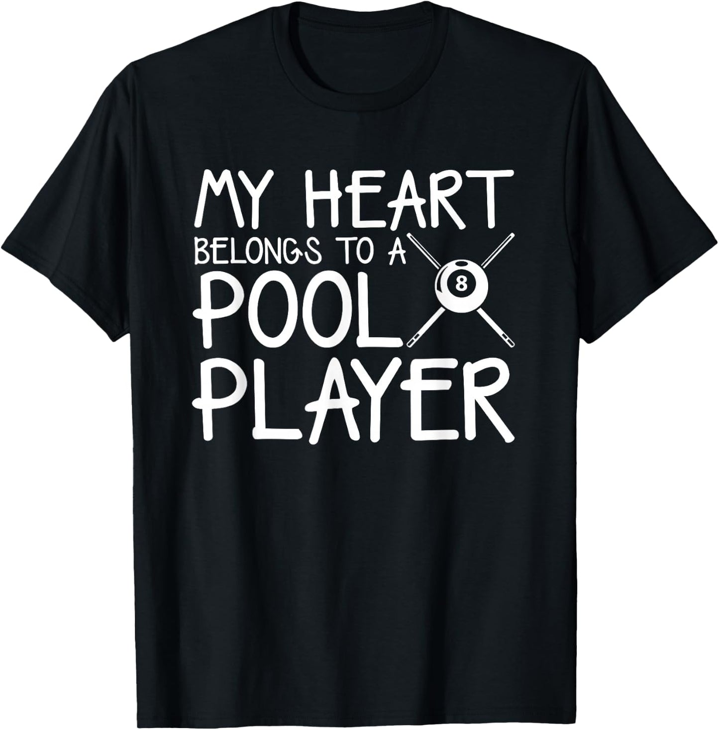 My Heart Belongs Pool Player Billiard Wife Girlfriend gift T-Shirt - T-Shirt | Black