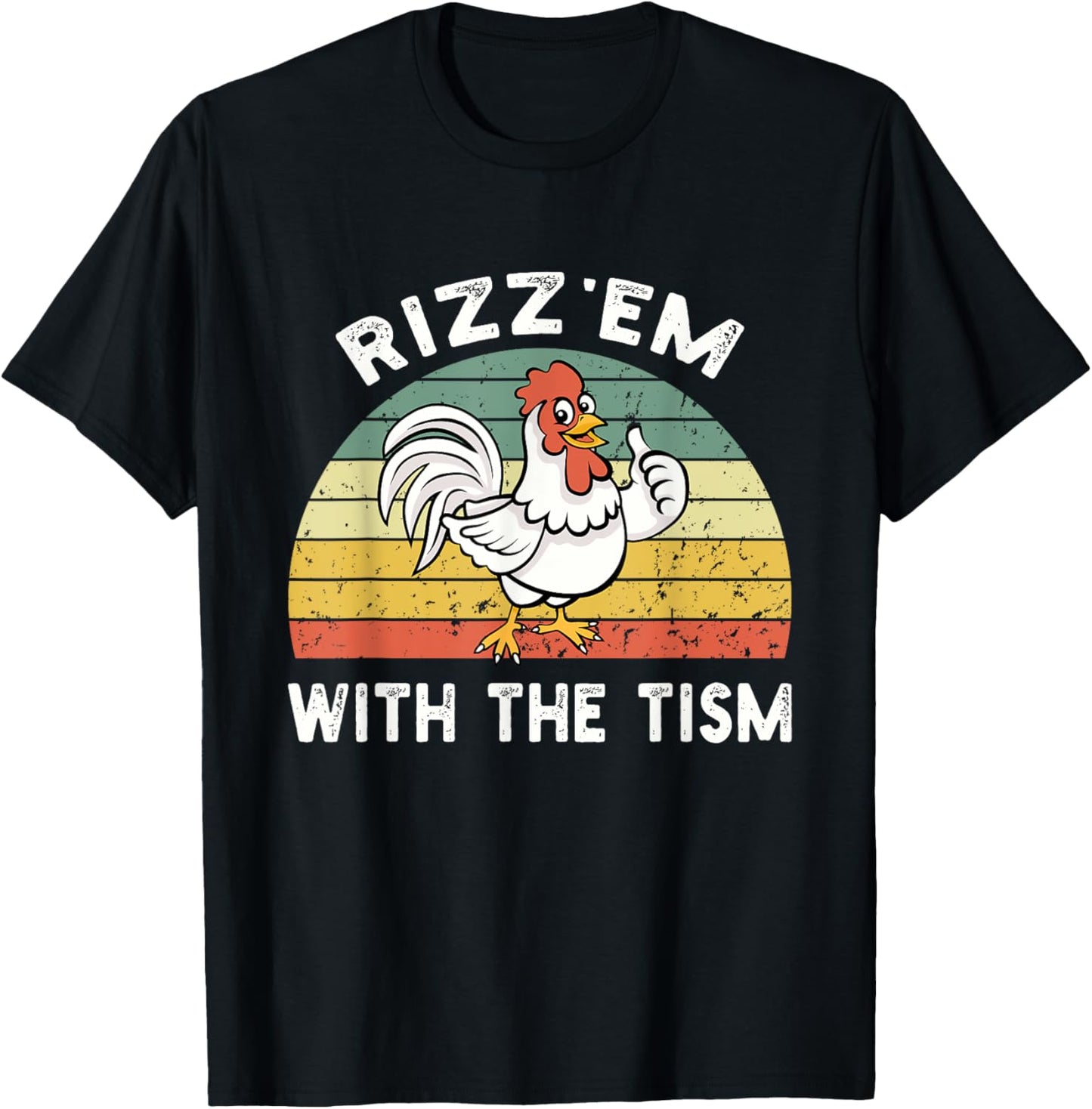Rizz em With The Tism Meme Retro T-Shirt - T-Shirt | Black
