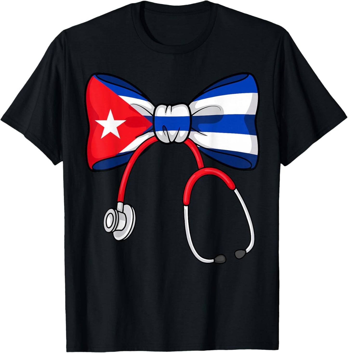 Cuban Nurse Pride Cuba Flag RN Heartbeat Hero T-Shirt - T-Shirt | Black