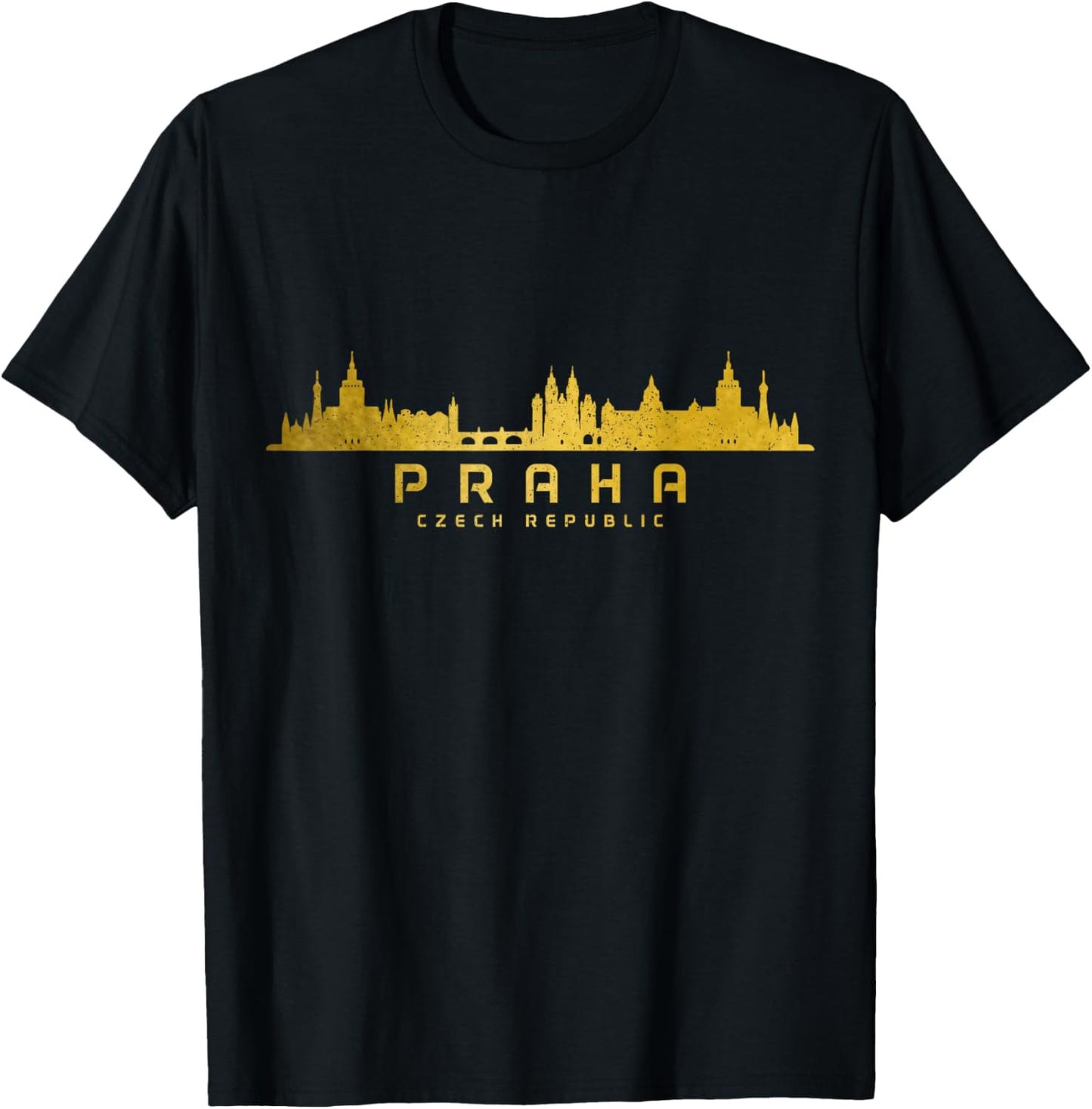 Prague Skyline Czech Republic Praha Souvenir T-Shirt - T-Shirt | Black