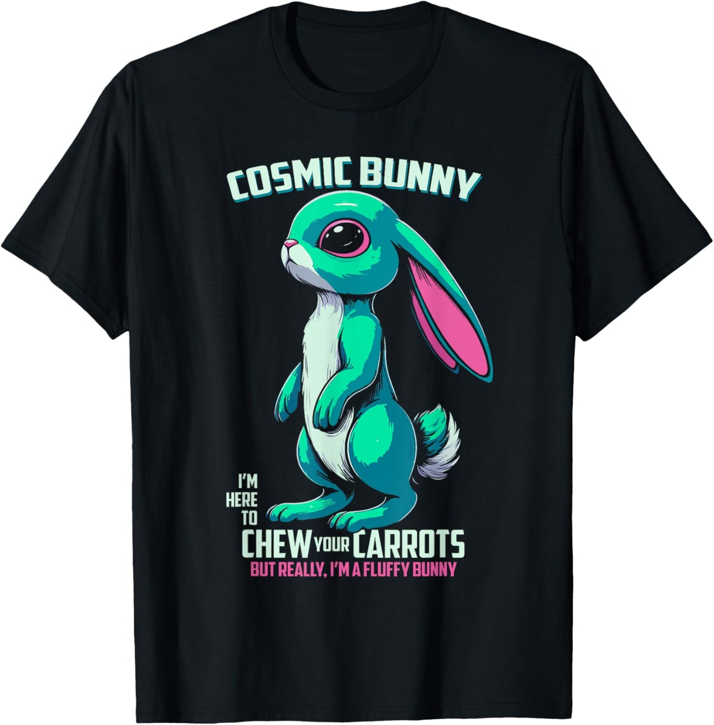 Alien Bunny Extraterrestrial Rabbit UFO T-Shirt - T-Shirt | Black