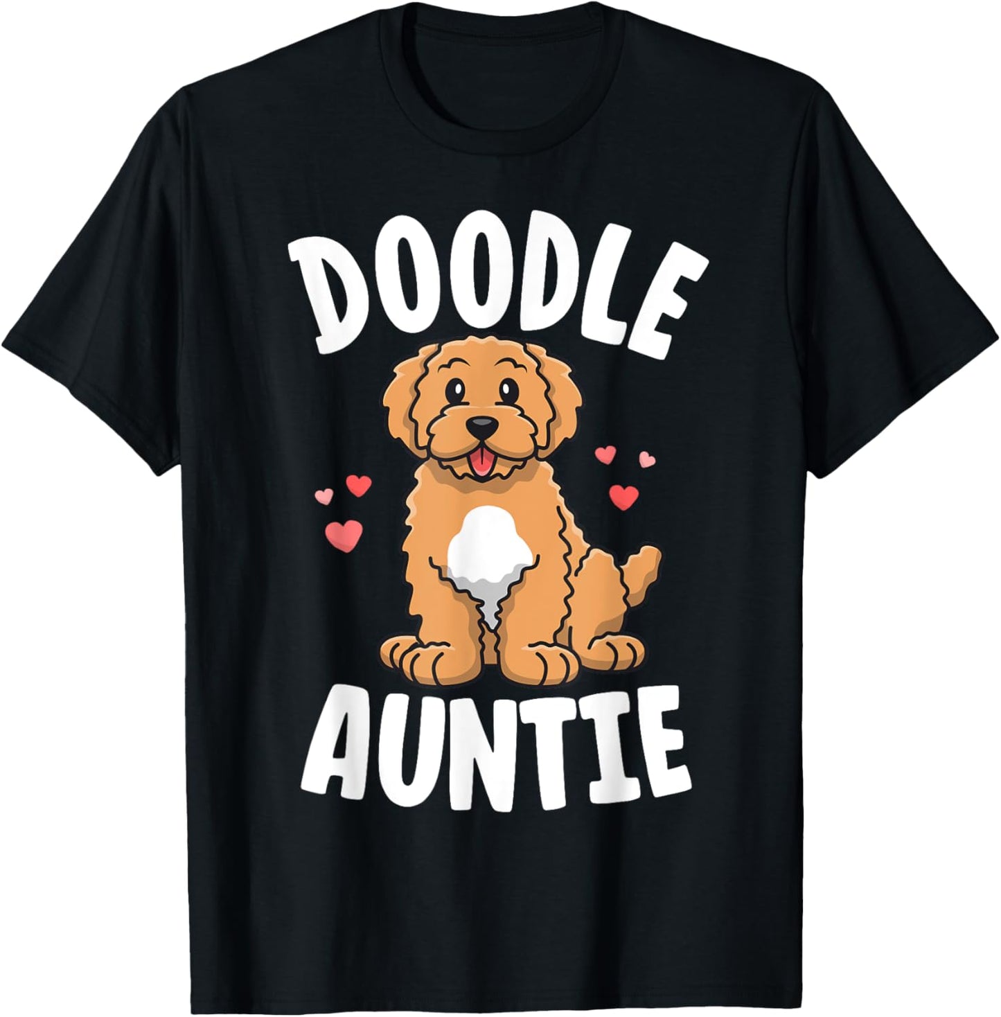 Doodle Auntie Goldendoodle Shirts Women Kawaii Dog Aunt T-Shirt - T-Shirt | Black