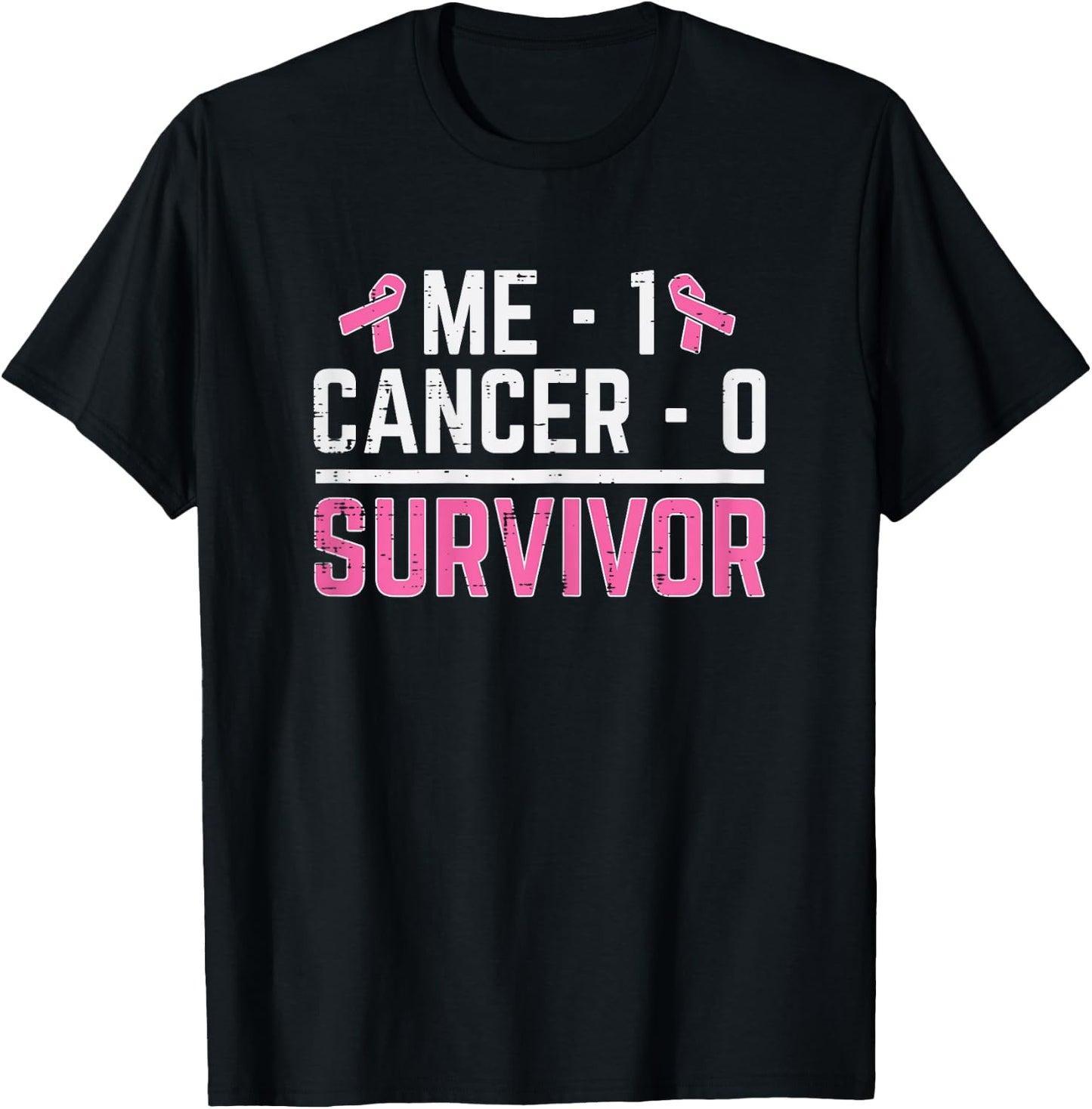 Me 1 Cancer 0 Survivor Breast Cancer Awareness Women T-Shirt - T-Shirt | Black