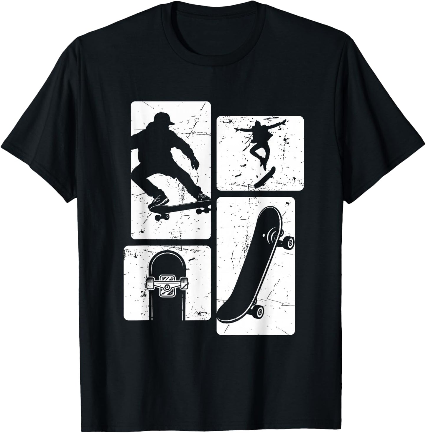 Vintage Retro Skateboard Stunt T-Shirt - T-Shirt | Black