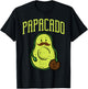 Fathers Day Papacado Papa Avocado Funny Vegan Guacamole Dad T-Shirt - T-Shirt | Black