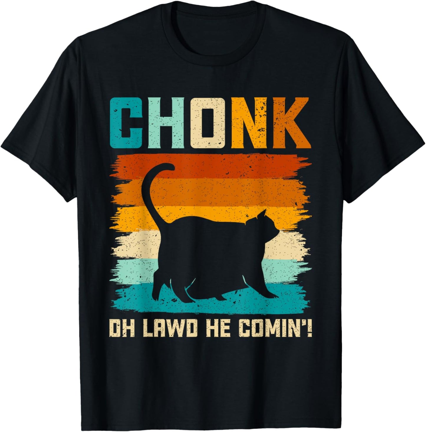 Chonk Cat Scale Meme Funny Retro Style Vintage Cats Memes Women Girls Kids T-Shirt - T-Shirt | Black