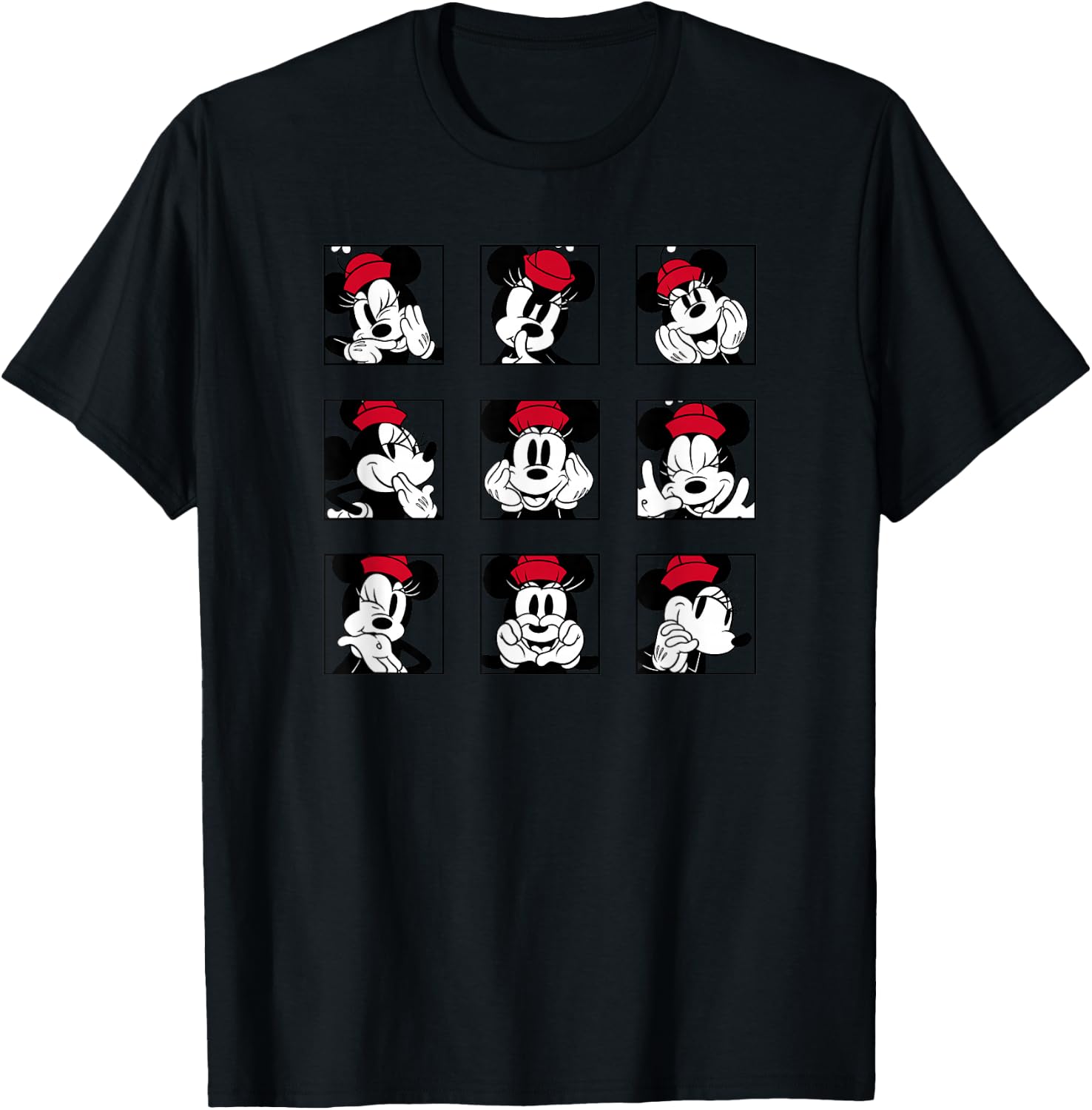 Disney Mickey And Friends Classic Minnie Expressions Box Up T-Shirt - T-Shirt | Black