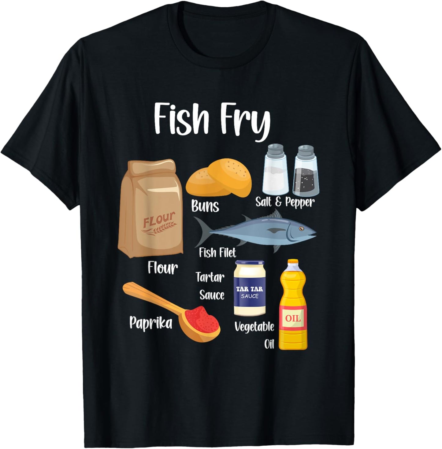 Fish Fry Ingredients T-Shirt - T-Shirt | Black
