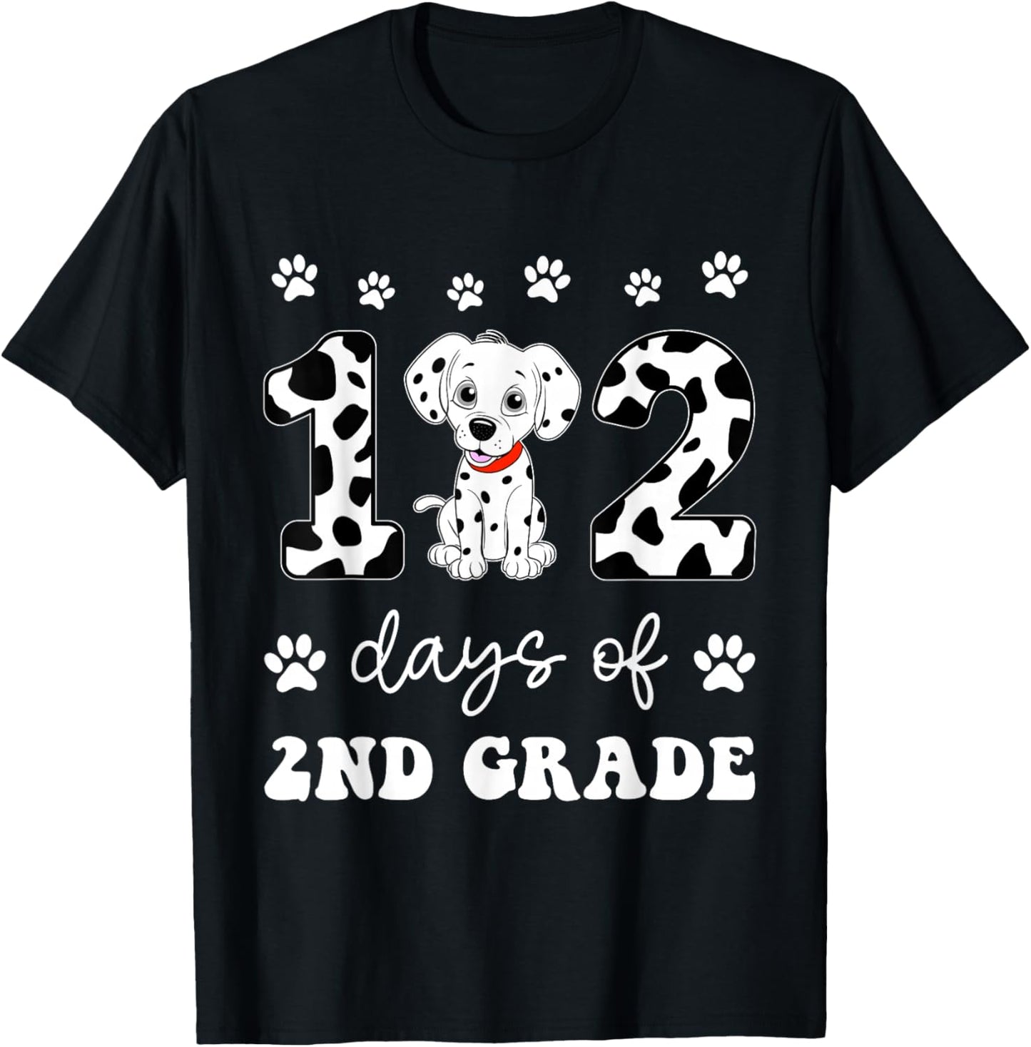 102 Day Of 2nd Grade 100 Days Smarter Dalmatian Dog Lovers Women Girls Kids T-Shirt - T-Shirt | Black