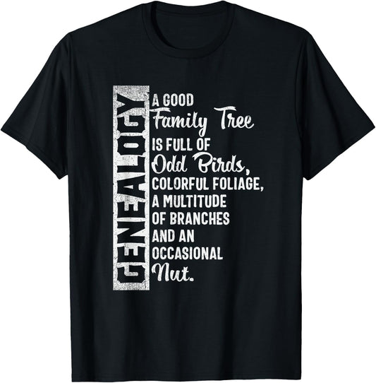 Custom Family Tree, Genealogy Design for Genealogist T-Shirt - T-Shirt | Black