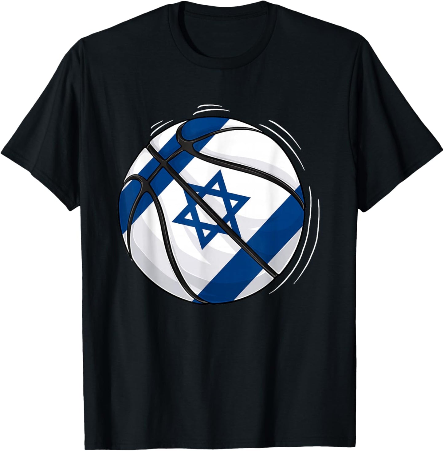Basketball Ball With The Flag Of Israel T-Shirt - T-Shirt | Black