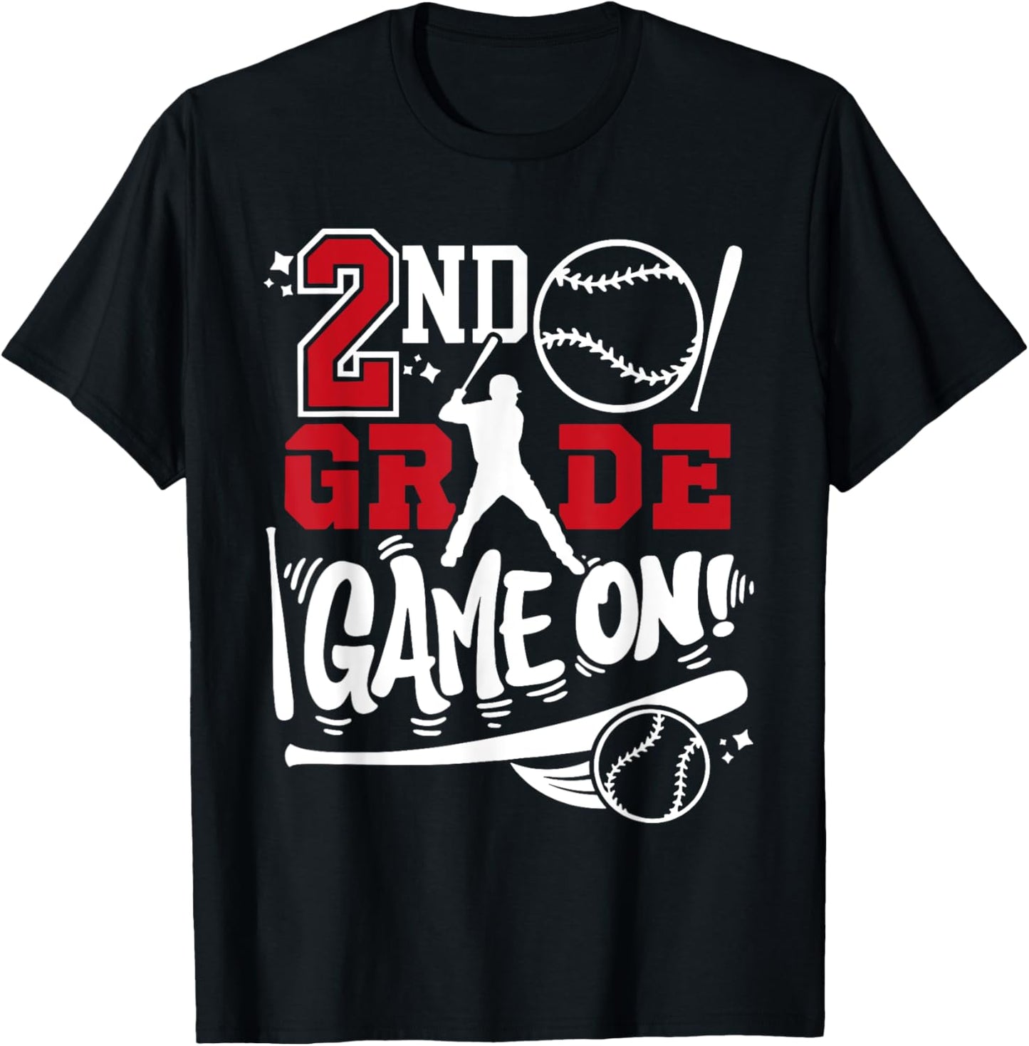2nd Grade Game On First Day of School Baseball Second Grade T-Shirt - T-Shirt | Black