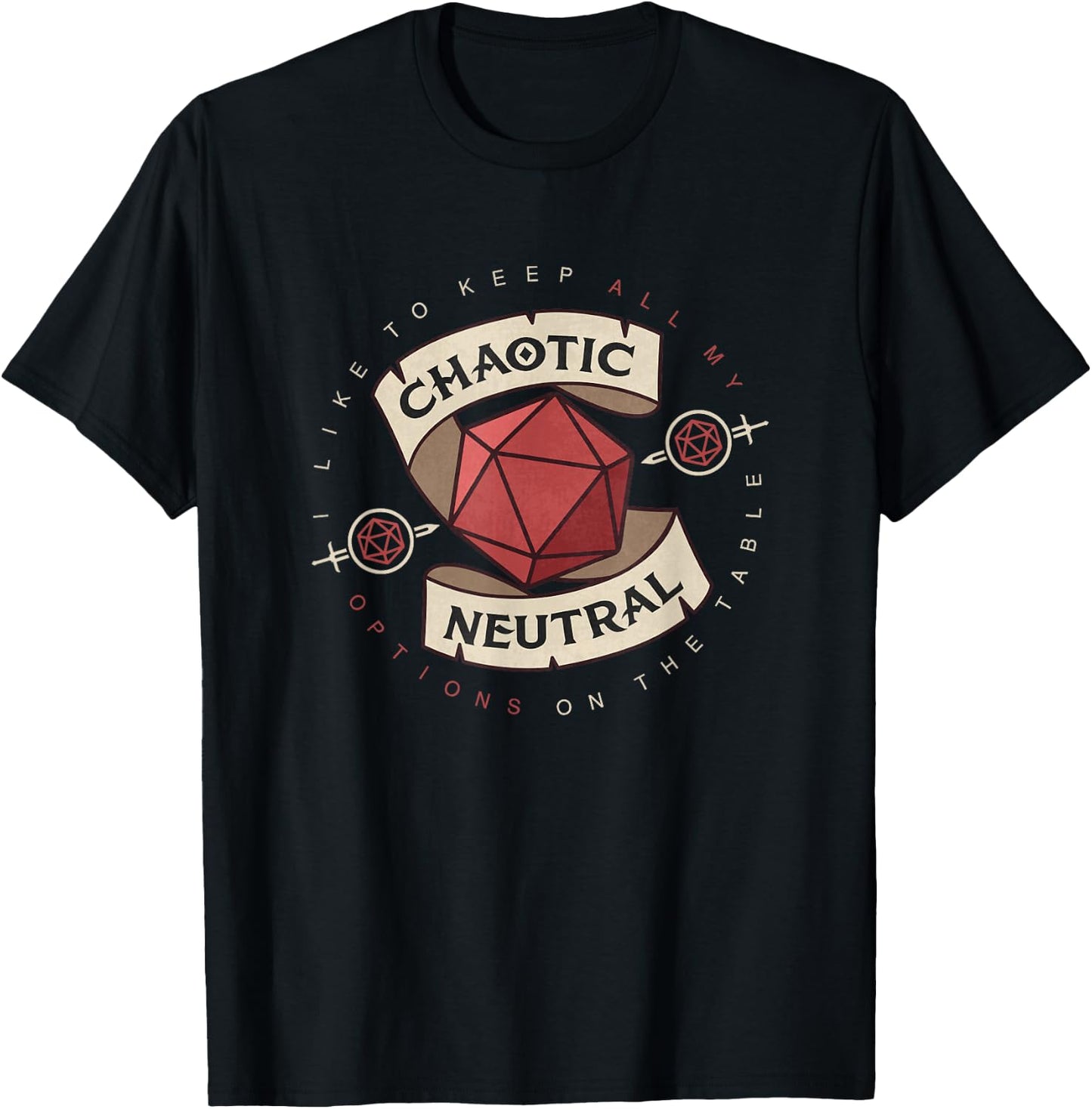 Table Role Play Vintage Game Chaotic Neutral Shirt T-Shirt - T-Shirt | Black
