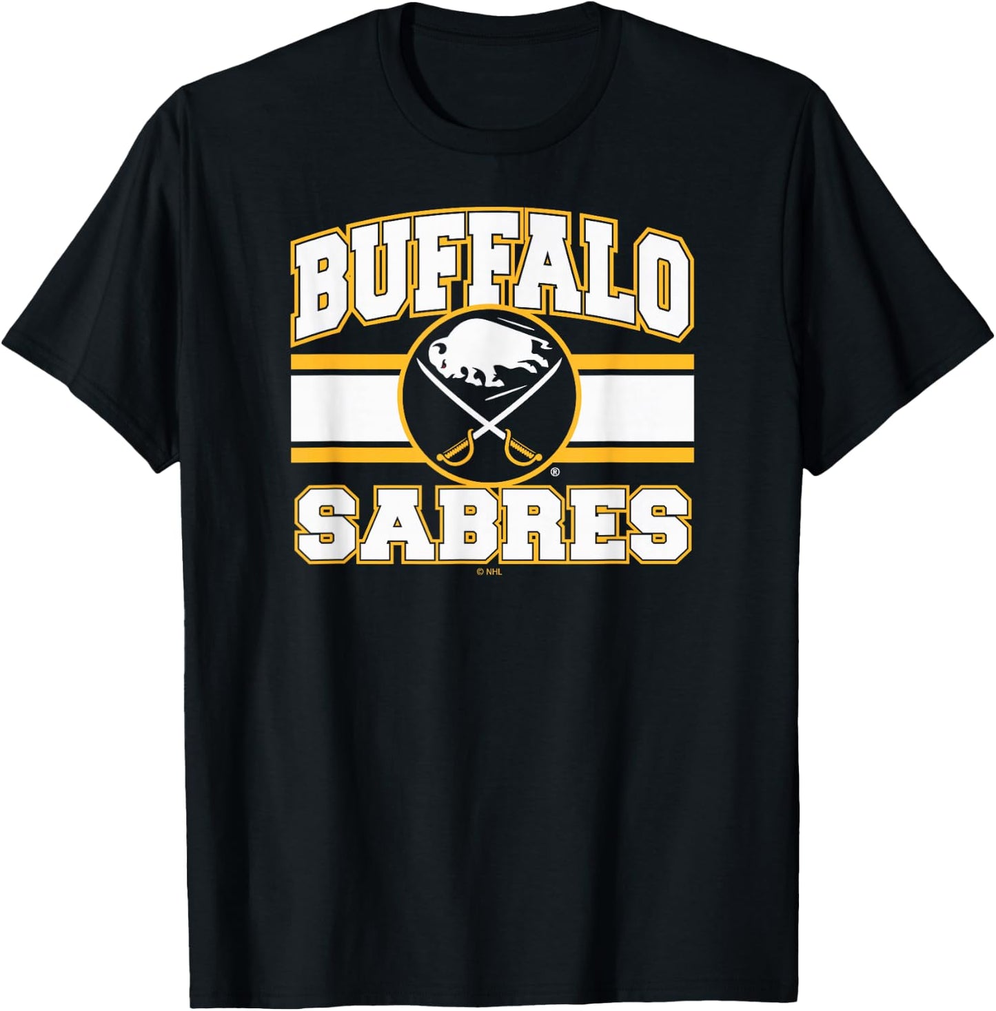 Buffalo Sabres Stripe Royal Blue Officially Licensed T-Shirt - T-Shirt | Black