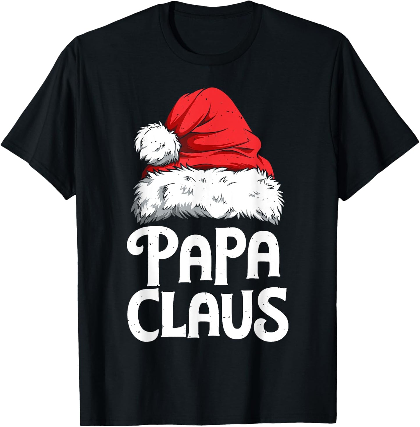 Papa Claus Christmas Dad Santa Family Matching Pyjamas Xmas T-Shirt - T-Shirt | Black