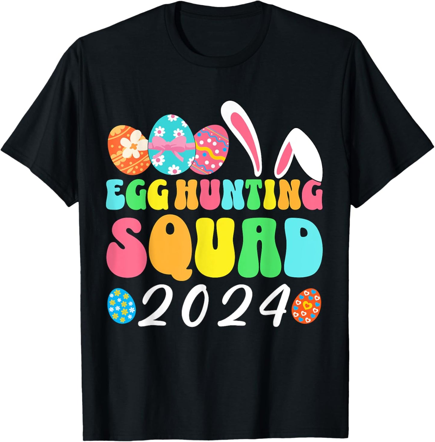 Egg Hunting Squad 2024 Easter Egg Hunt Crew Matching Group T-Shirt - T-Shirt | Black