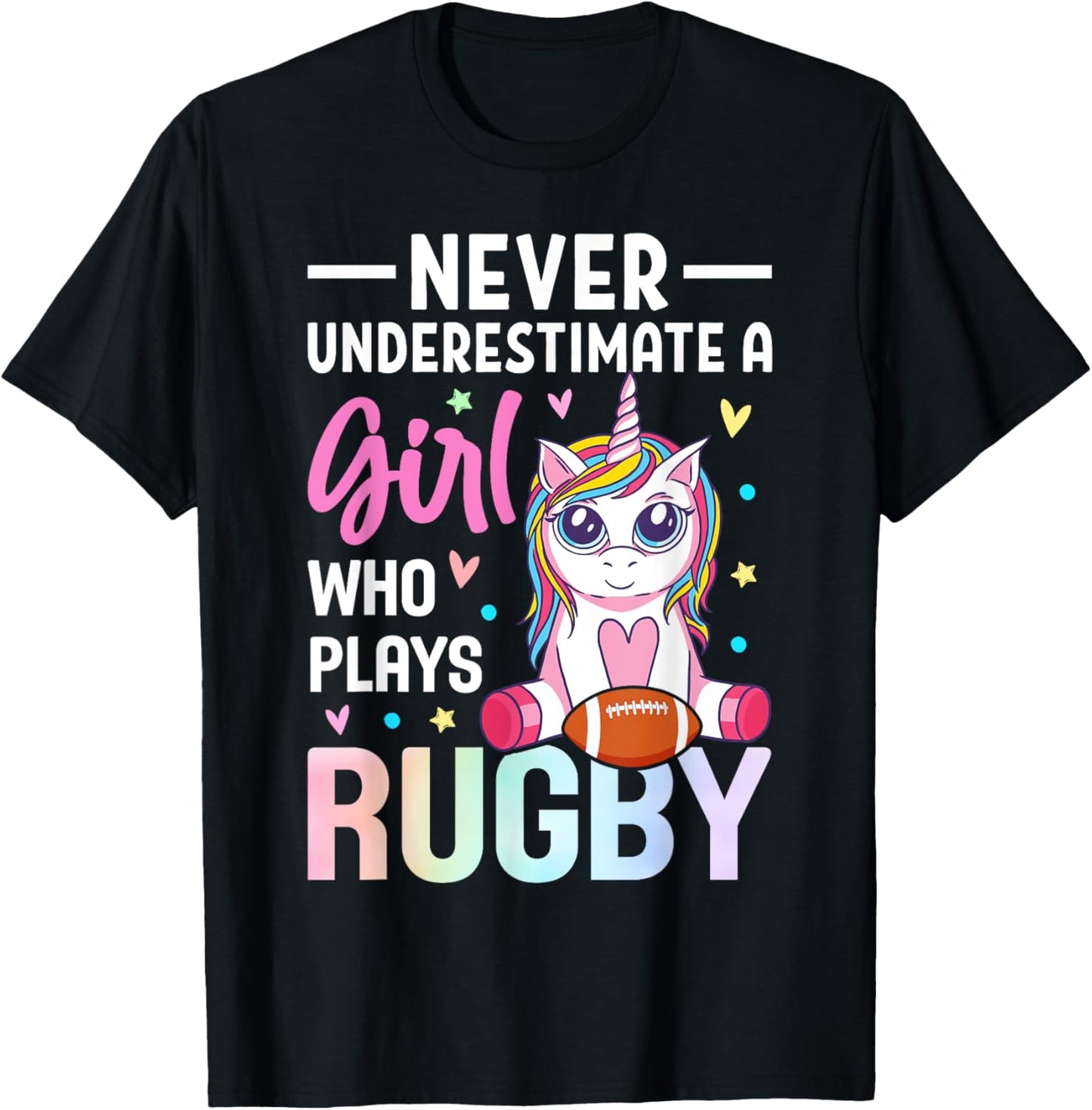 A Girl Who Plays Rugby Rugby Girl Female Rugby Player T-Shirt - T-Shirt | Black