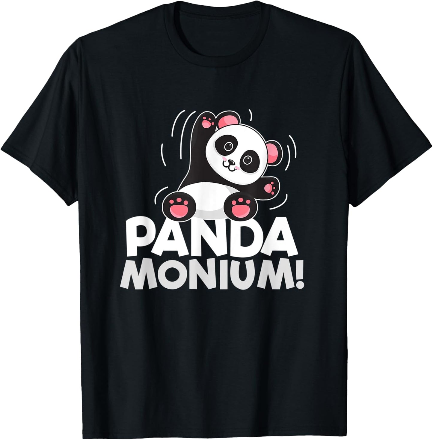 Pandamonium Funny Panda-Bear Pun T-Shirt - T-Shirt | Black