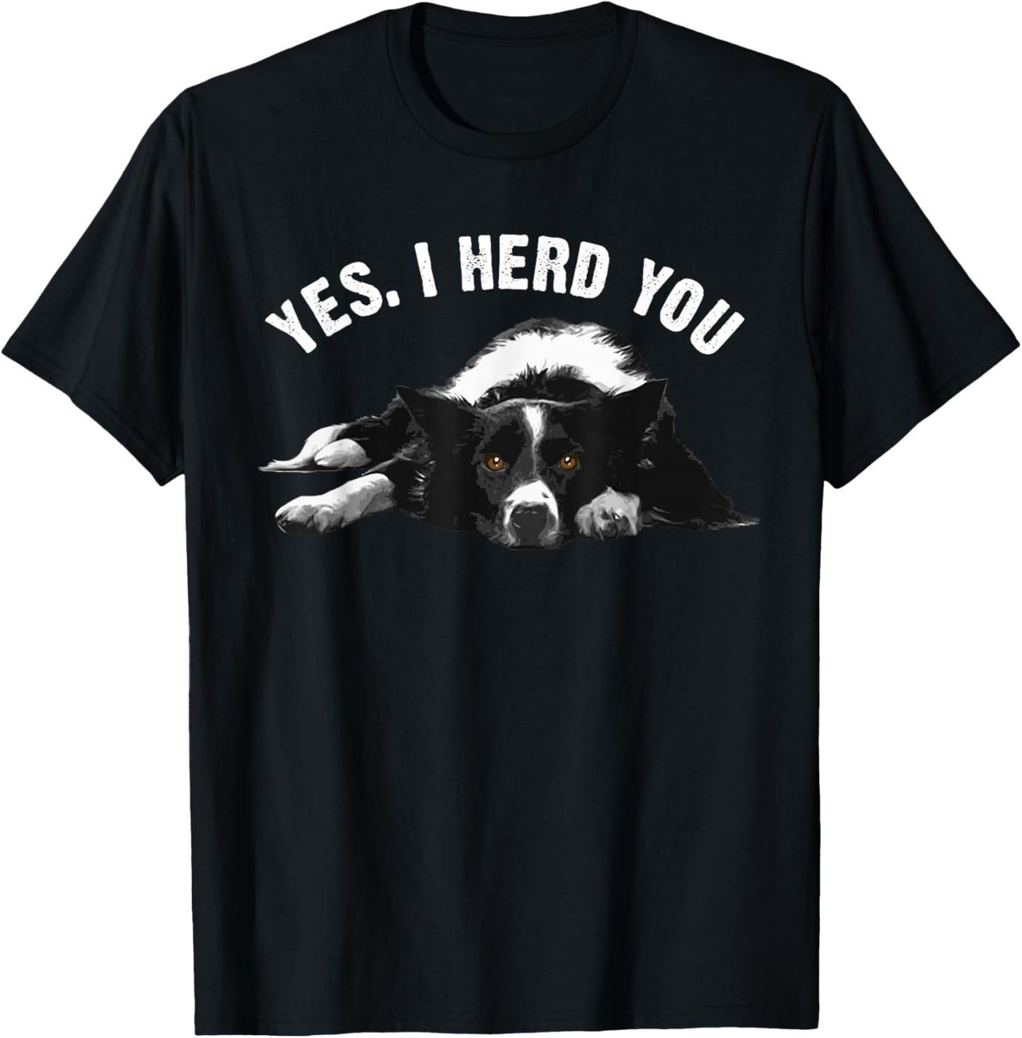 Funny Border Collie Art Men Women Puppy Border Collie Lovers T-Shirt - T-Shirt | Black