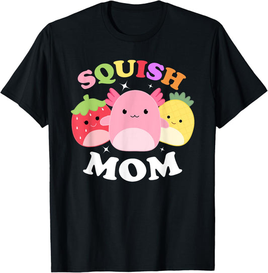 Squish Mom Mallow Soft Toy Gifts Mother's Day Mama T-Shirt - T-Shirt | Black