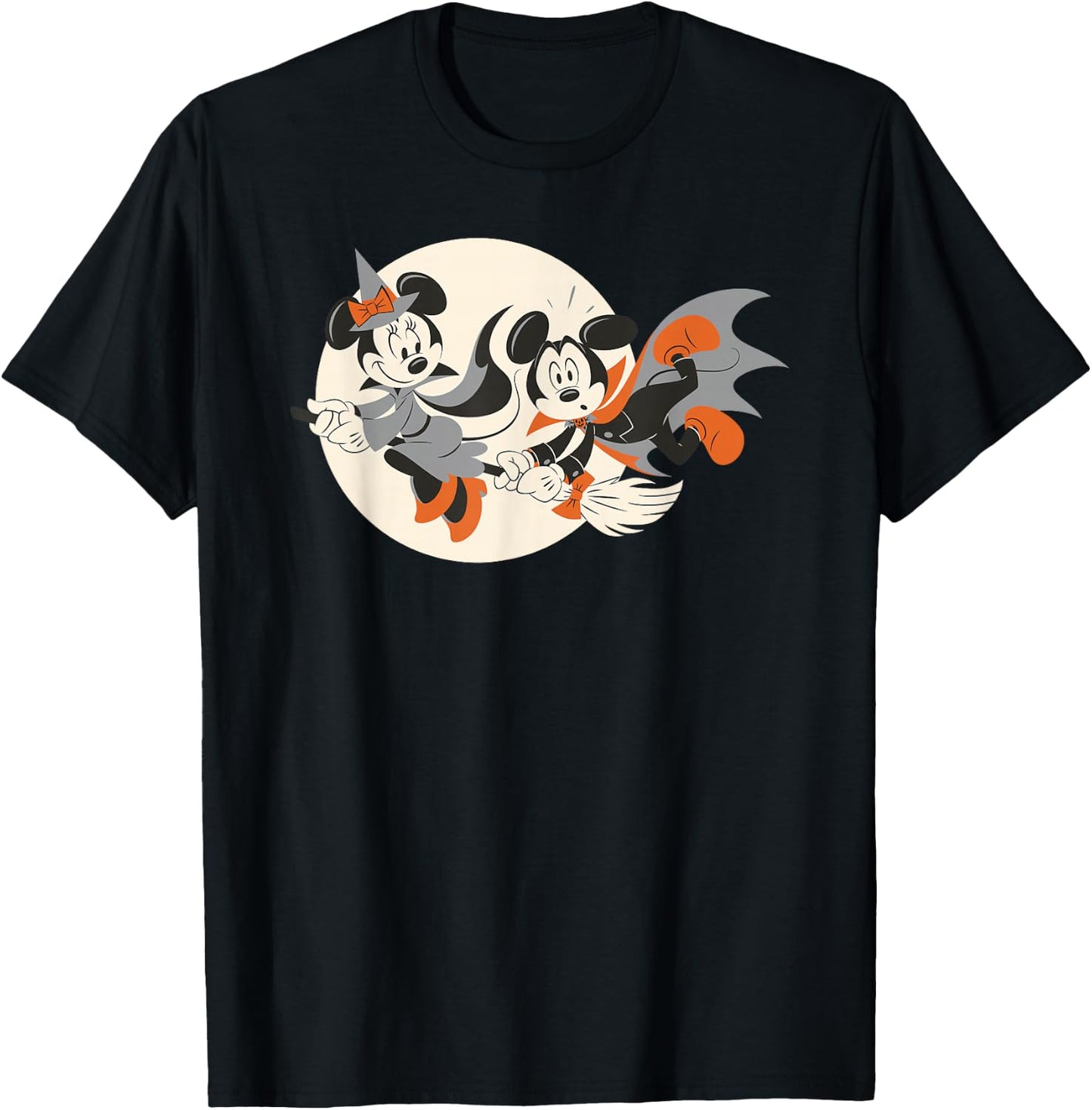Disney - Halloween Mickey and Minnie Flying T-Shirt - T-Shirt | Black