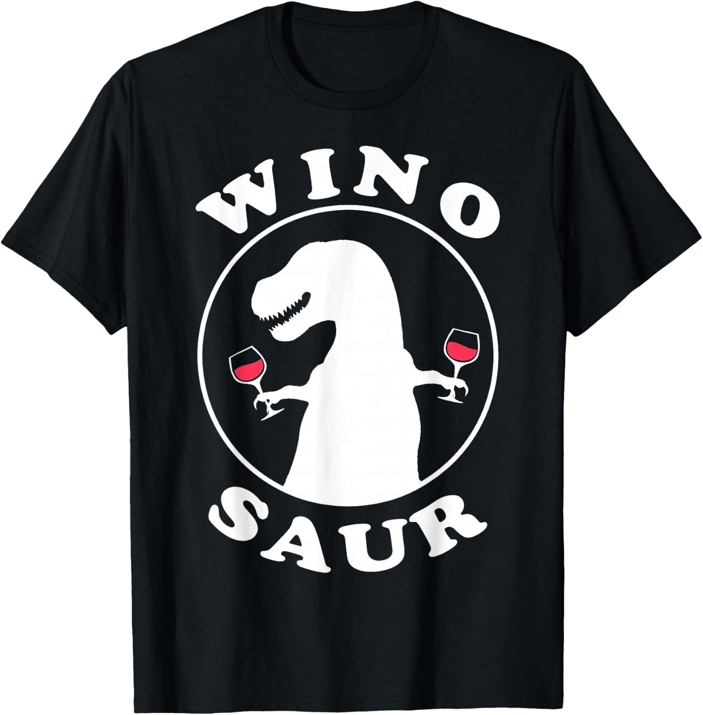Funny Wine Lover Wino-Saur T-Shirt - T-Shirt | Black