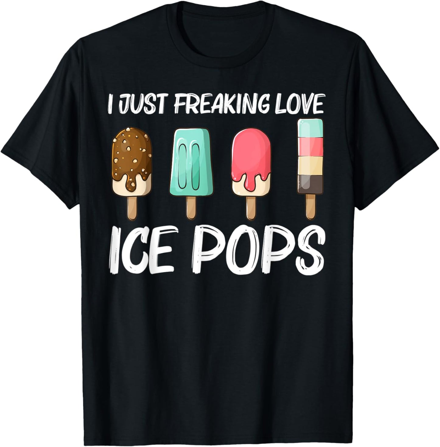 Cute Ice Pop Gift Women Ice Cream Frozen Food Lovers T-Shirt - T-Shirt | Black
