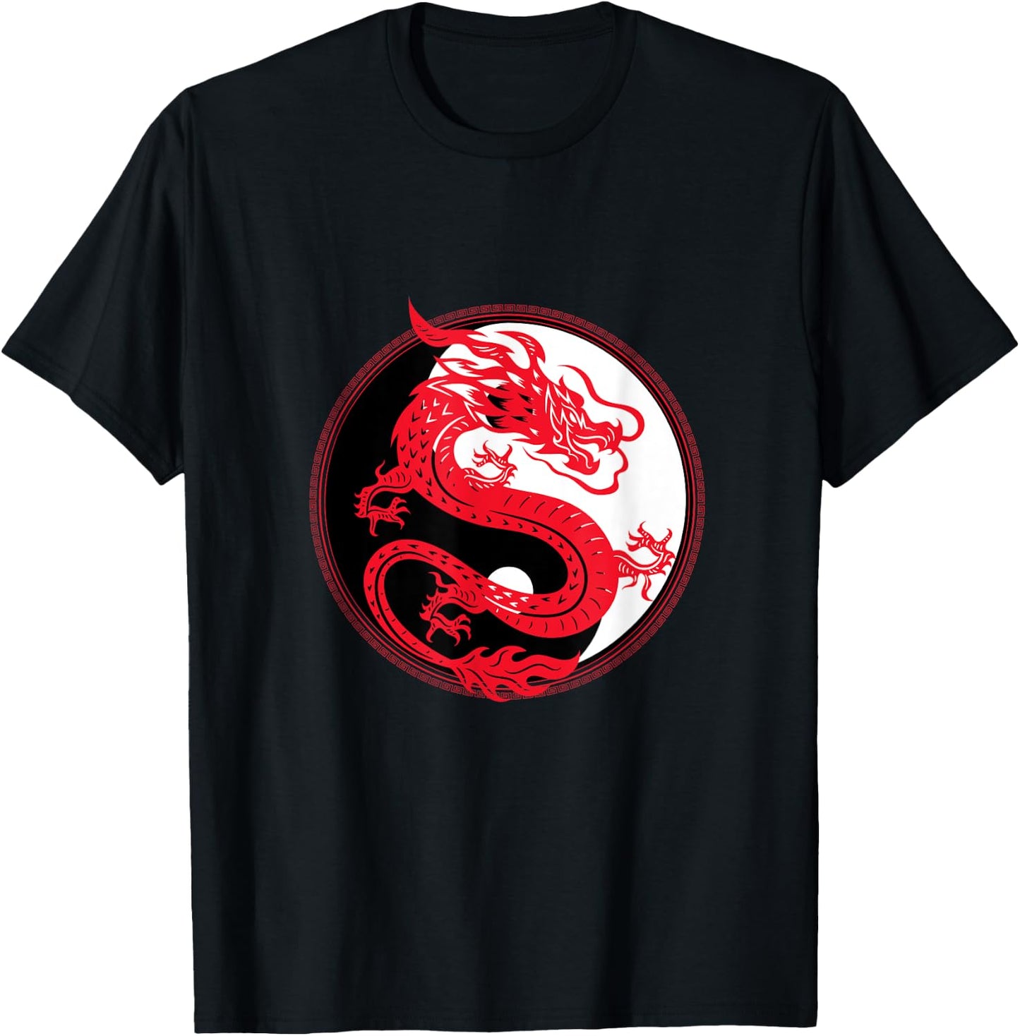 Yin and Yang Dragon Culture Myth Art Chinese Gift T-Shirt - T-Shirt | Black