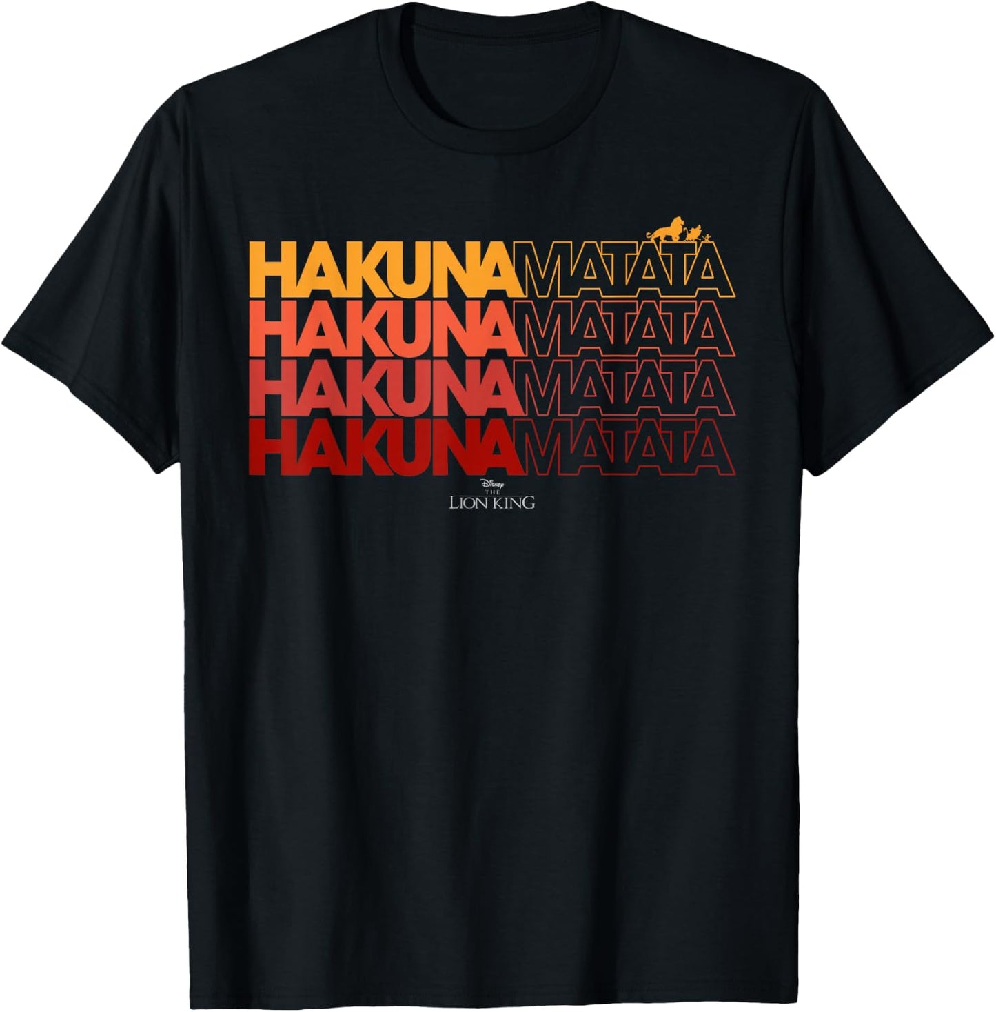 Disney The Lion King Hakuna Matata Word Stack T-Shirt - T-Shirt | Black