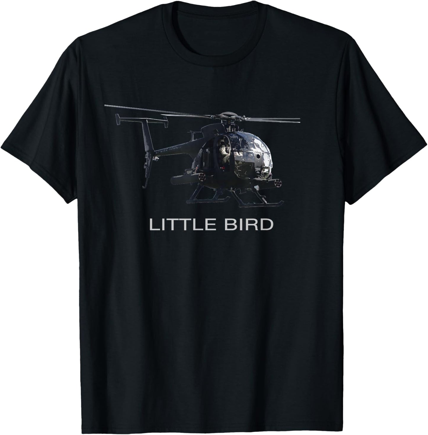 MH-6 Little Bird Attack Helicopter T-Shirt - T-Shirt | Black