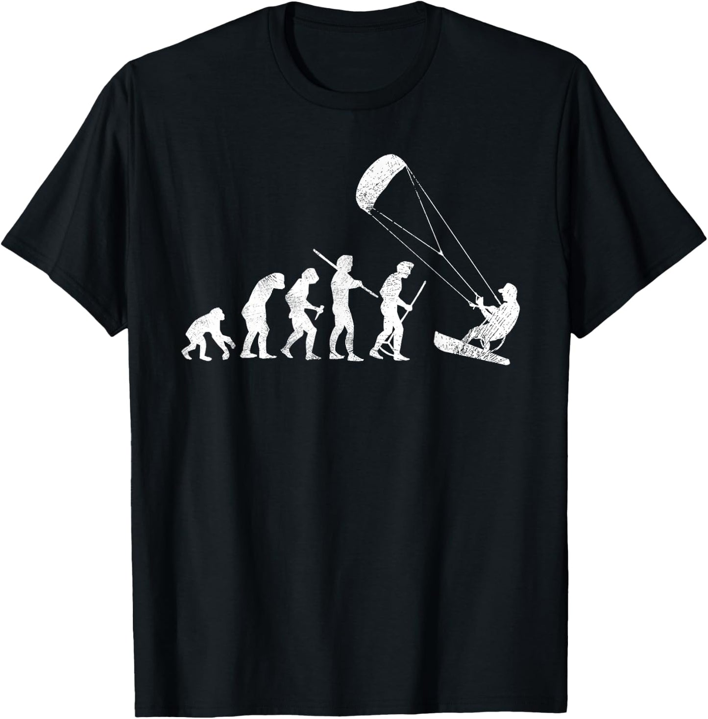 Kitesurf Evolution Funny Kitesurfing Kiteboarding Lover Gift T-Shirt - T-Shirt | Black