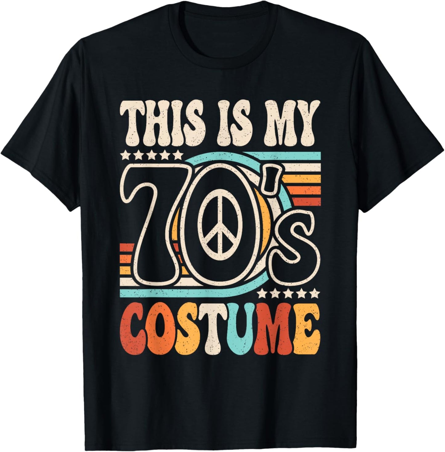 This Is My 70's Costume 70s Party Outfit Groovy Hippie Disco T-Shirt - T-Shirt | Black